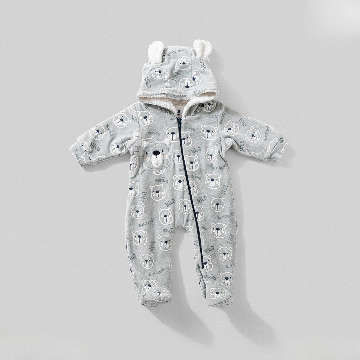 Cozy Bear Fleece Baby Romper