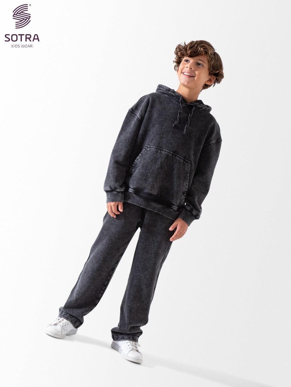 Charcoal Washed Hoodie Set