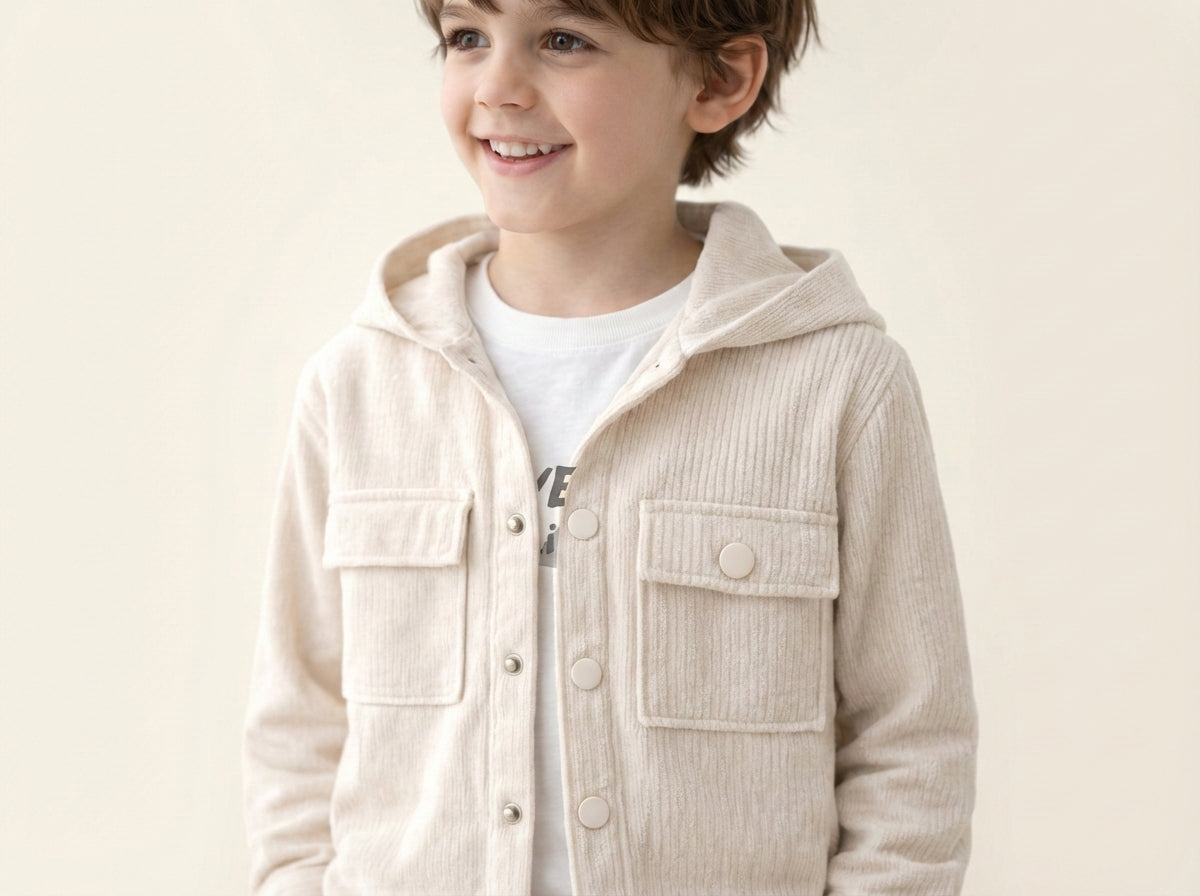 Ribbed Hooded Overshirt